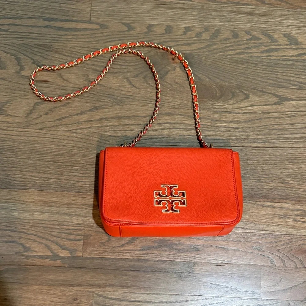 Tory Burch Britten Spiced Orange Crossbody Bag - Picture 2 of 9